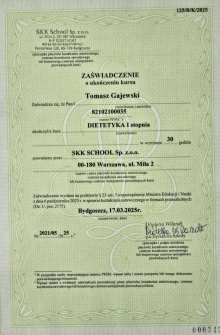 dietetyka 1 stopnia